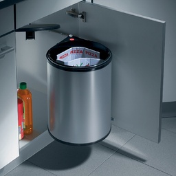 [CE-1214-018] BOTE P/BASURA MONO 15L GRIS GRAFITO NEGRO PUERTA DE 400MM